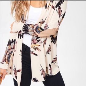 Headdress print cardigan